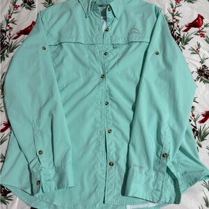 L.L. Bean Teal Mesh-Lined Shirt